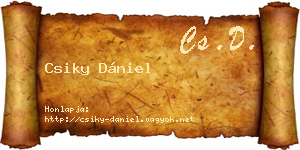 Csiky Dániel névjegykártya